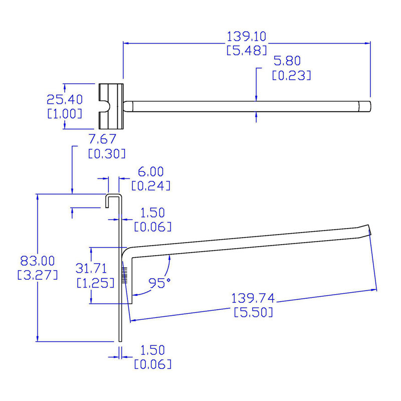 Paquet de 10 crochets de 5 po en métal Fixturedisplays® 11051-HOOKS