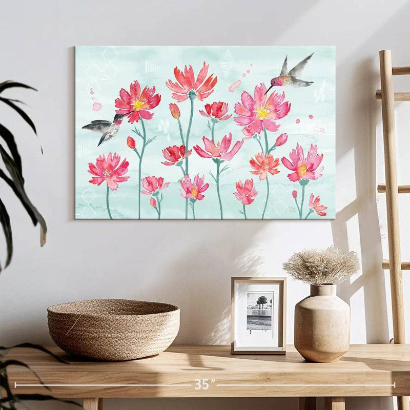 Harnek fleurs et plumes III, H 16 po x l 24 po