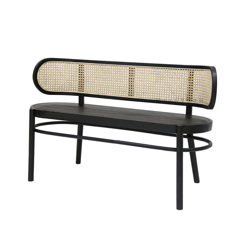 Bia Bench, Black, 29.13" H x 47.24" W x 19.29" D