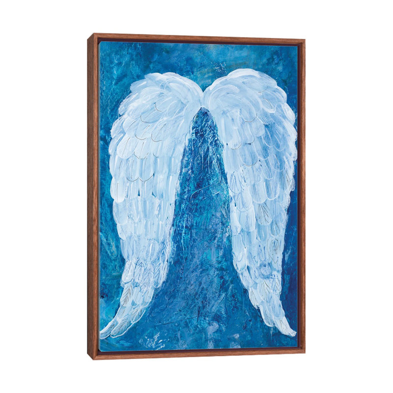 Angel Wings by Robin Maria - Painting on Canvas, 66.04 cm H x 45.72 cm W, Brown Floater Frame