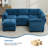 5 - Piece Reversible Modular Corner Sectional With Ottoman-1409123909