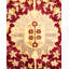 Tapis ivoire / rouge / jaune en laine noué à la main de conception unique 6 pi 2 po x 9 pi 3 po Keenan