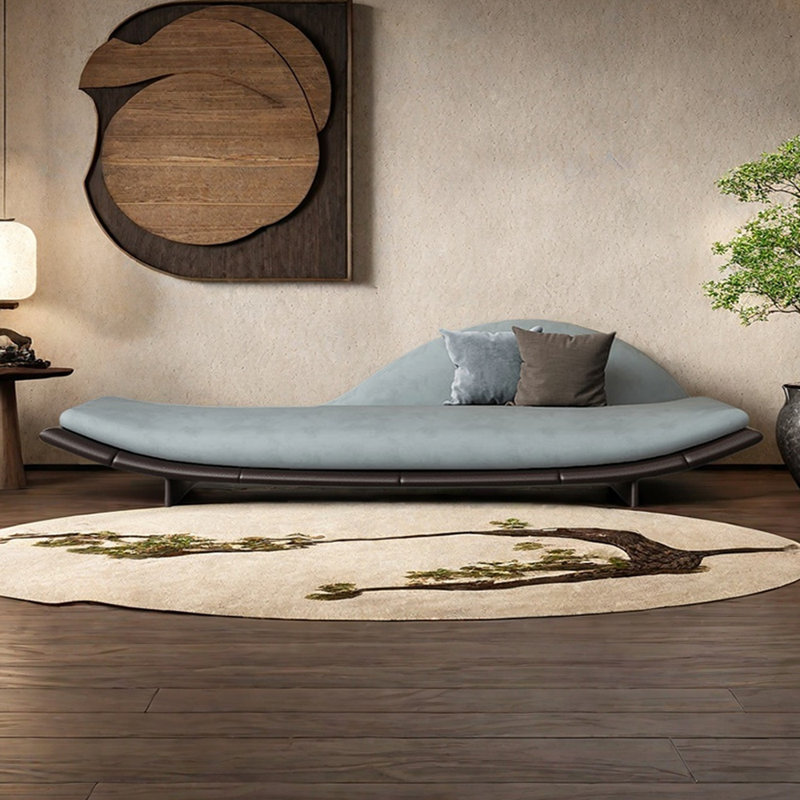 Méridiennes d'intérieur en bois massif Retro Living Room, Orienté à droite, Bleu