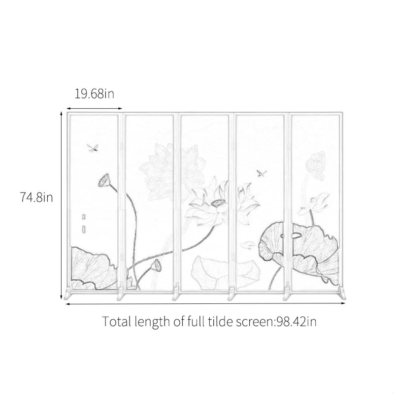 Modern Lotus Foldable Screen