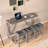 Bar Table Set with Power Outlet, Bar Table and Chairs Set, 4 Piece Dining Table Set, Industrial Breakfast Table Set
