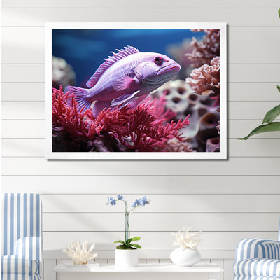 «Purple Fish Dance In Coral» sur toile