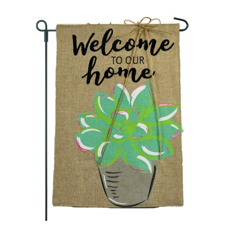 Drapeau de jardin 18 po x 13 po Succulents Home