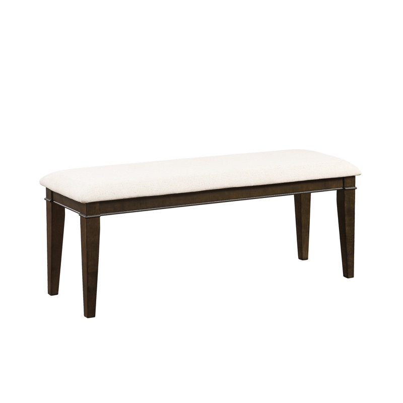 Beige Fabric Upholstered 48-Inch Bench In Dark Brown For Dining Long-Lasting Use 48" With Wood Frame And Seat Enduring Fascination