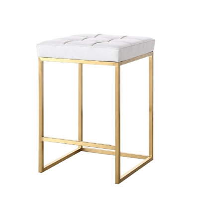 Tabouret carré en cuir
