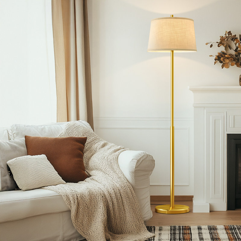 Lampe sur pied 61 "dorée moderne pour le salon, la chambre à coucher, le bureau et la salle à manger (ampoule non incluse)