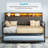 Multifunctional Sofa Bed With Foldable Table & LED Charging Headboard – Pull-Out Trundle Daybed For Small Spaces-1393601815