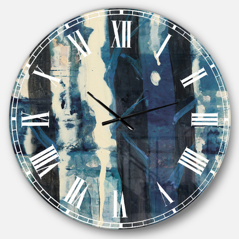 Horloge murale traditionnelle Deep Woods II Indigo, Surdimensionné