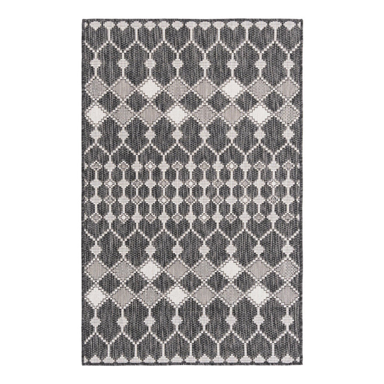 Charcoal Traliccio Indoor/Outdoor Trellis Rug
