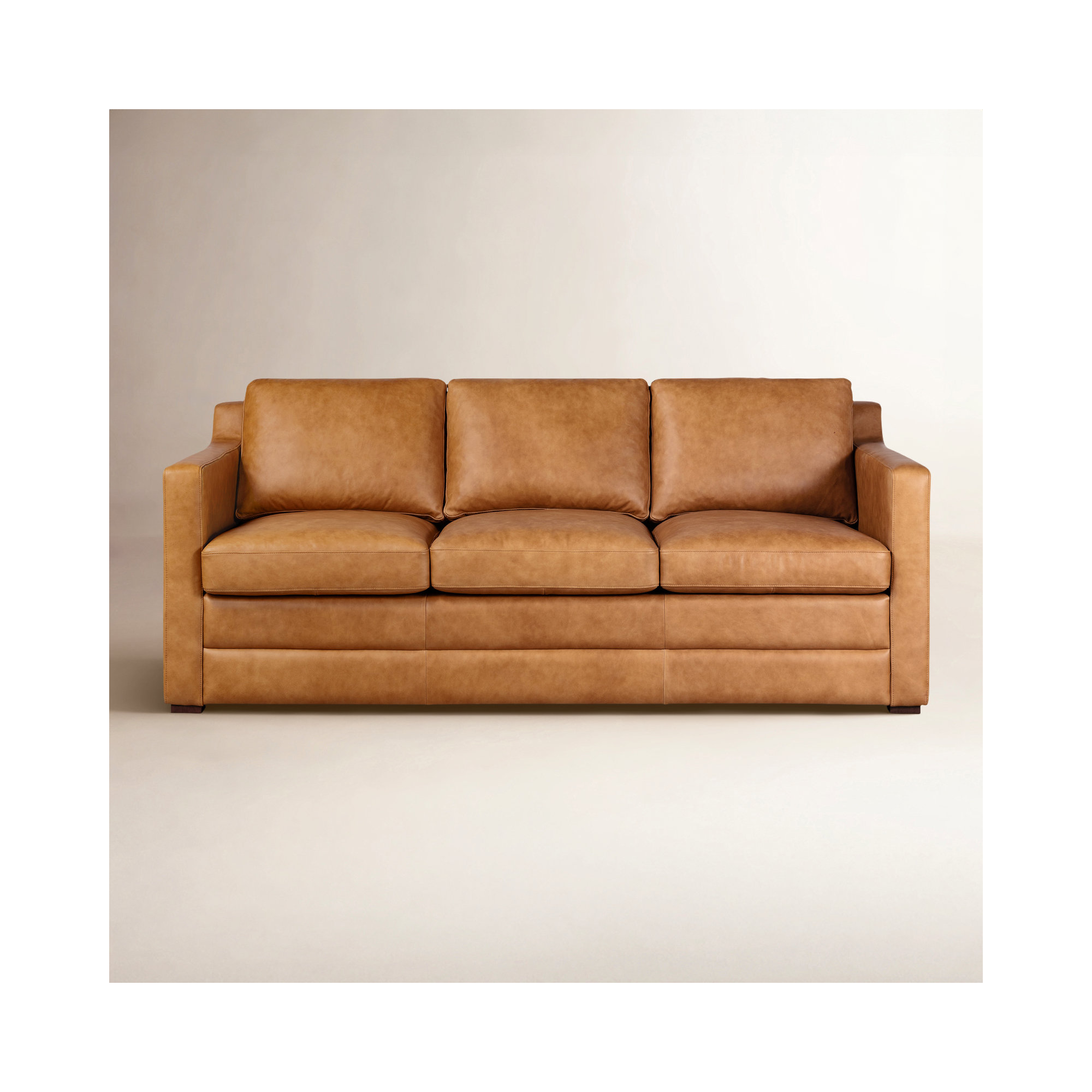 Sorrento 78" Genuine Leather Sleeper Sofa, Tan
