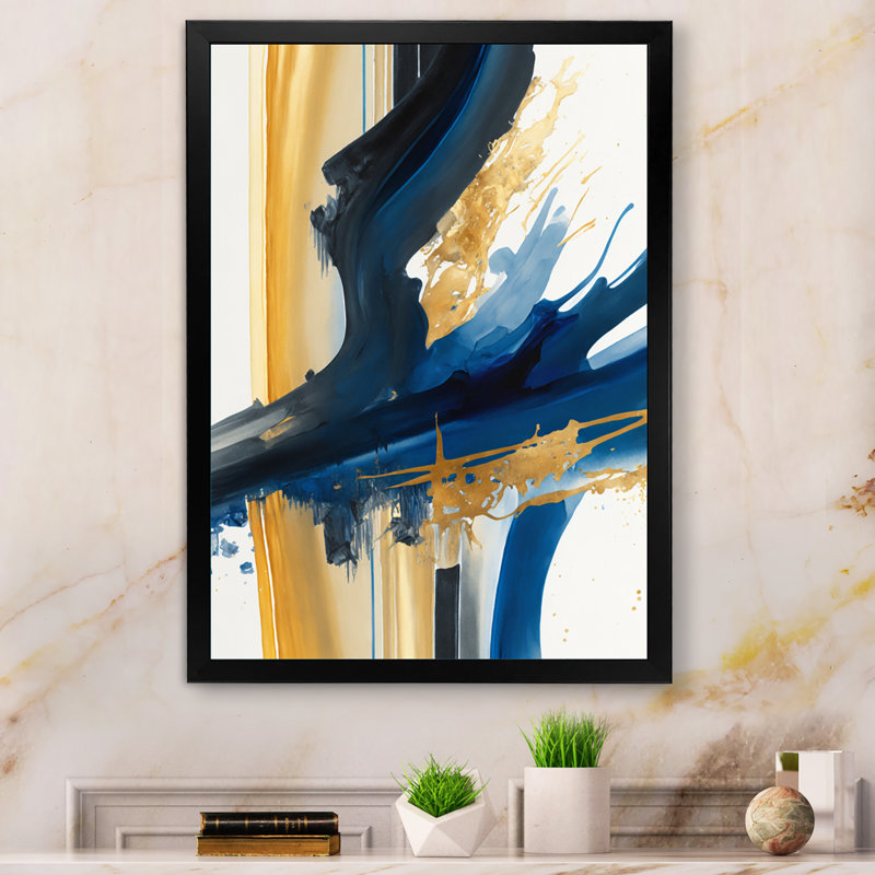 Stylish Spiral Abstract V - Peinture sur toile, Cadre photo noir, H 32 po x l 16 po x P 1 po