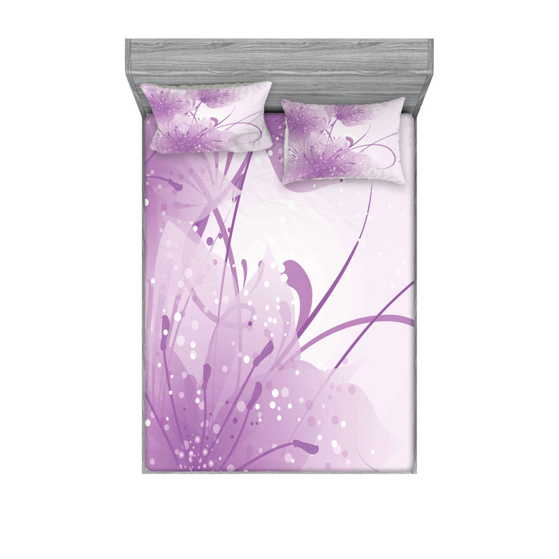 Ensemble de taie décorative et coussin décoratif moderne Ambesonne, mauve pâle et blanc