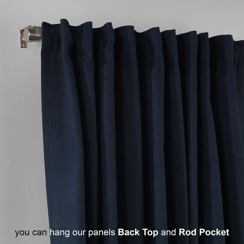 Solid Colour Kitchen Curtain, Royal Blue, 100" W x 60" L