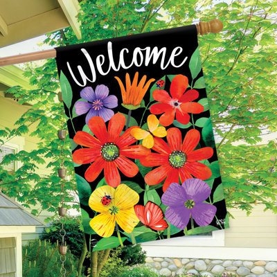 Drapeau de maison Whimsy Flowers Spring