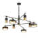 Ashor 8-Light LED Chandelier in Matte Black with Warm Brass Accents