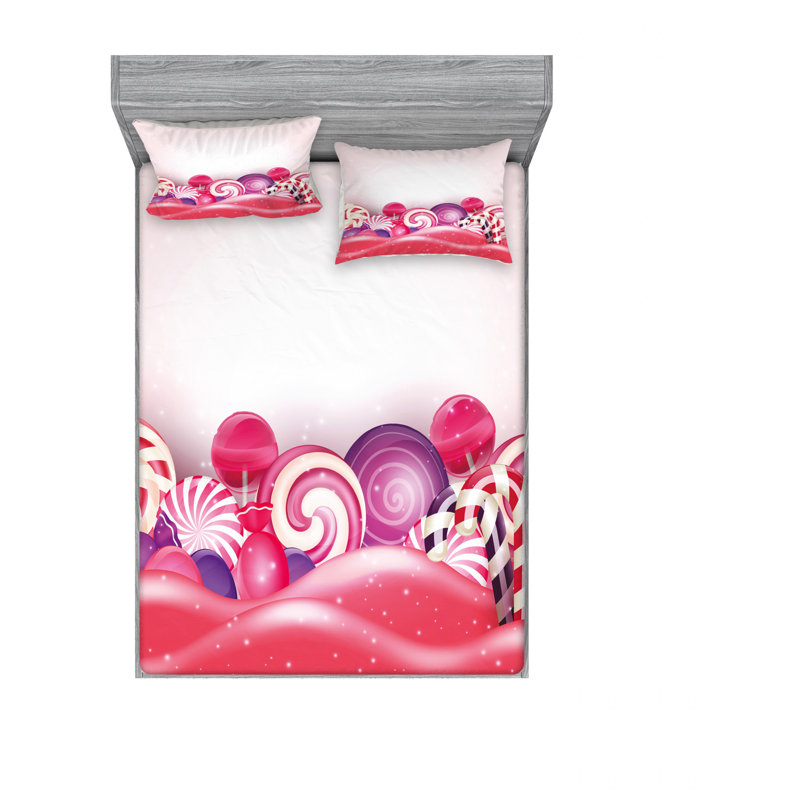 Ensemble de draps Rainbow Swirl Lollipop, Ensemble de draps pour lit double avec un drap-hou