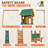 Outdoor Wooden Play Swing Set for Kids Backyard with Slide, Canopy Fort & Monkey Bars