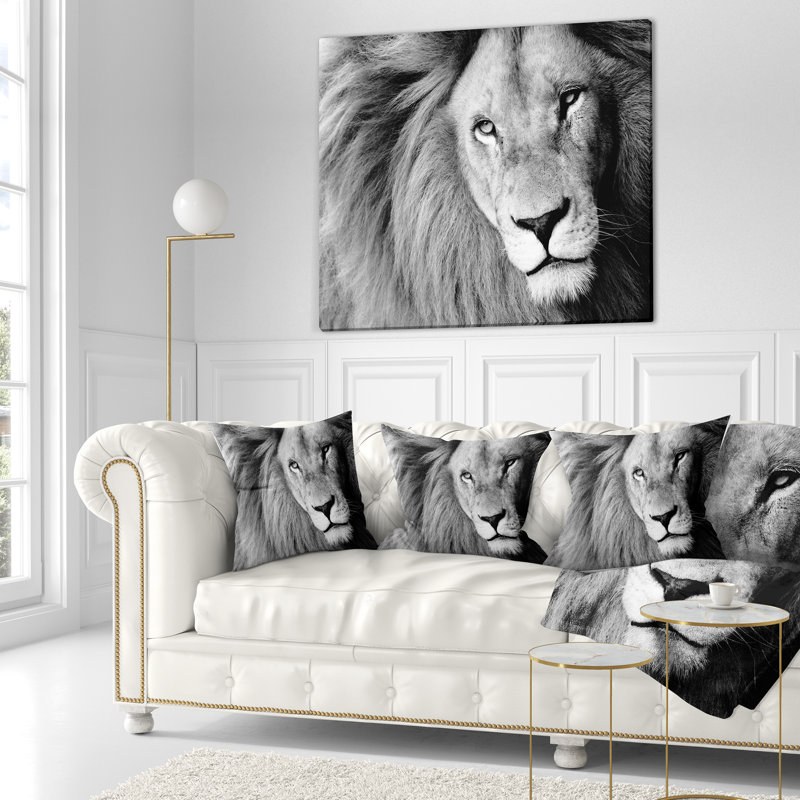 Coussin lombaire pour tête de lion animal