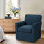 Fauteuil d'appoint à housse avec accoudoirs sur rail et base à jupe ajustée Paula-360433271