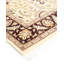 Tapis ivoire / bourgogne / jaune noué à la main de conception unique 4 pi 2 po x 6 pi 2 po Mogul