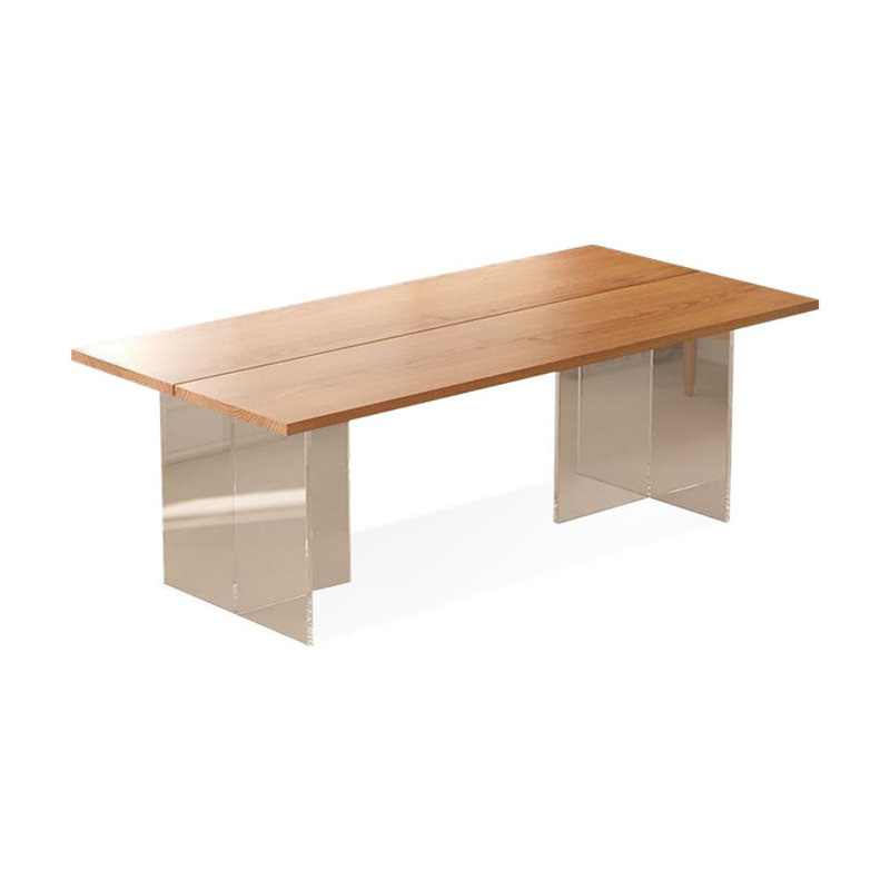 Solid wood acrylic suspended desk, 29.53" H x 82.68" W x 35.43" D