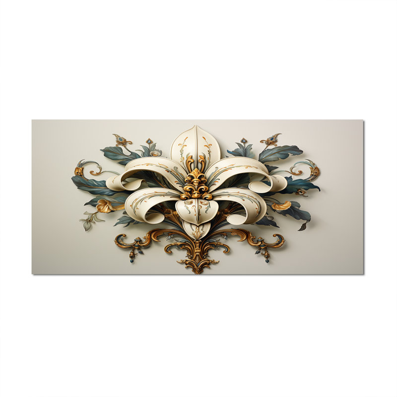 Fleur-De-Lis A Lilly Flower Ii - Symbols Wall Art, Toile tendue, H 28 po x l 60 po x P 1,5 po