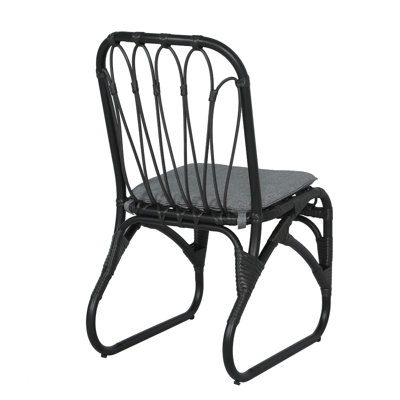 Durable Outdoor PE Wicker Dining Chairs with Washable Cushions, Perfect for Patio, Garden, and Poolside Relaxation