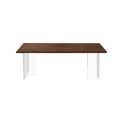 Walnut color solid wood dining table