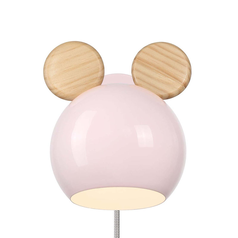 Applique murale Topsy à une lumière, Oreilles de souris, Petal Pink