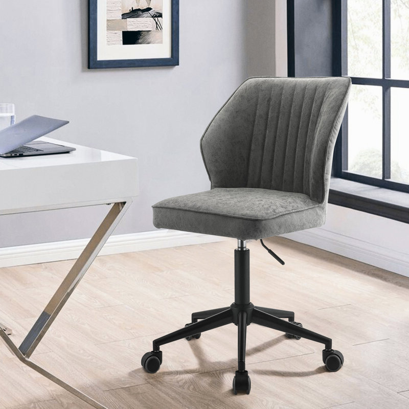 Chaise de bureau noire et rétro grise avec base solide à 5 pour un rembourrage doux pivotant à 360 degrés