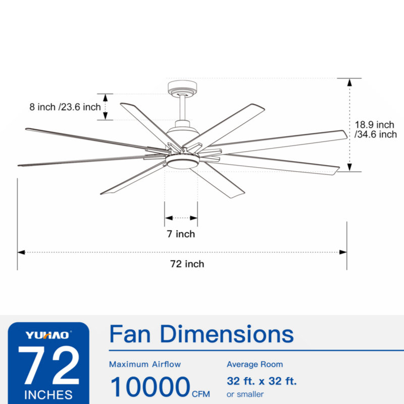 Kiyono 72'' Ceiling Fan with LED Lights