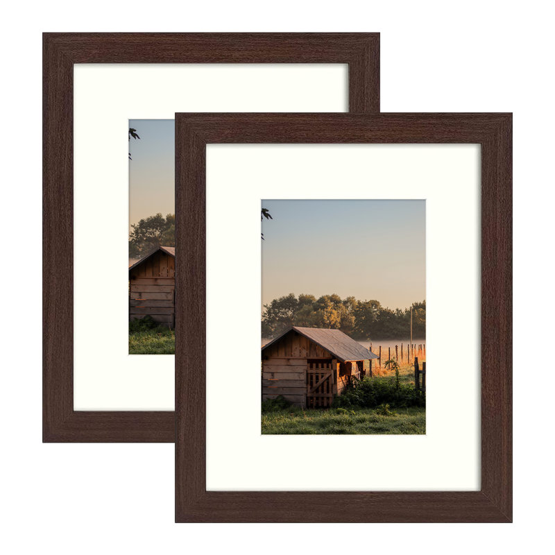 Cadre photo Dreketi, Noyer, 8 pi x 10 po emmêlé à 5 po x 7 po