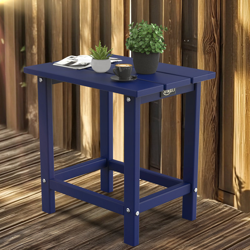 Table d'appoint de patio en PEHD, Bleu