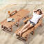 Chaise longue d'extérieur Brown Weather, réglable à 6 positions et confortable