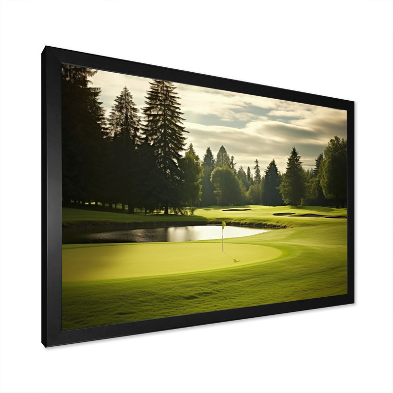 Golf Fairway Serenity - Art encadré golf, Cadre photo noir, H 30 po x l 40 po x P 1,5 po