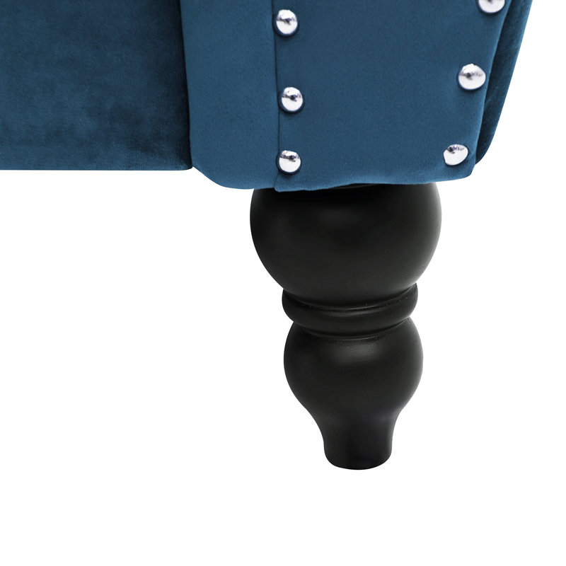 2 Seater Velvet Loveseat, Dark Teal