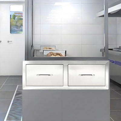 Armoire à double tiroir en acier inoxydable de conception durable pour l'extérieur et la cour