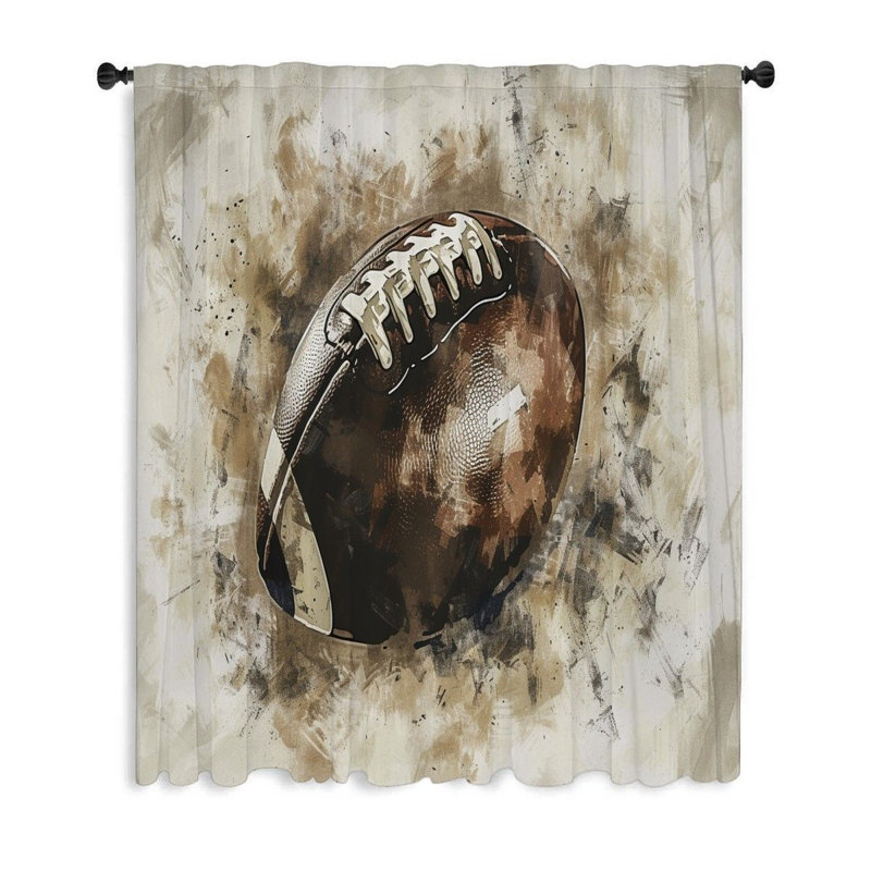 Rideaux de fenêtre Football, occultant et voilages - 1 panneau, L 50 po x L 84 po