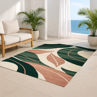 Watercolor Green Indoor and Outdoor Area Rug