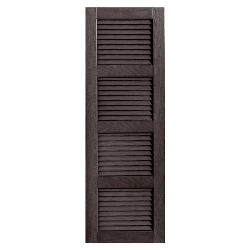 Paire de volets à persiennes droites, Chocolat, 16 po, 24 po