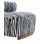 Chaise d'appoint de style contemporain à dossier cylindrique en mousse à haute densité zébrée à dossier 1 pièce-64814757