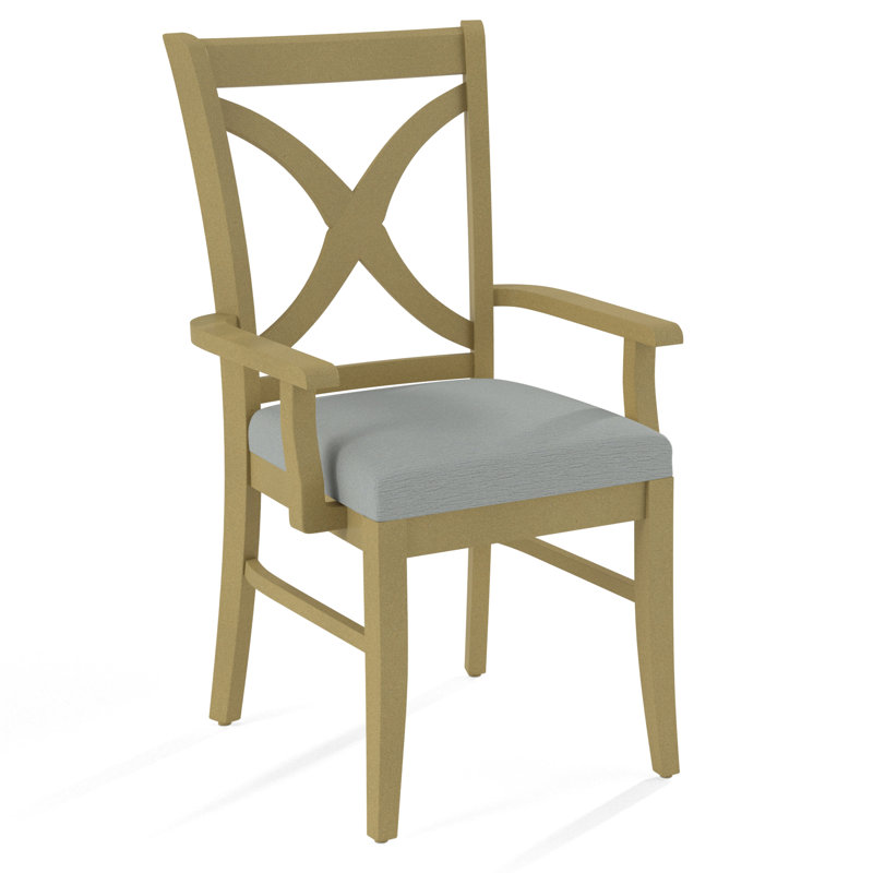 Fauteuil Hues, Tissu performance blanc 0851-94, Finition laiton