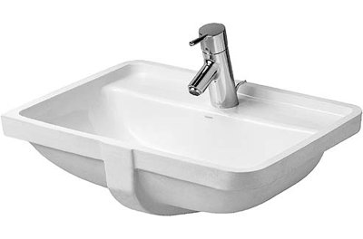 Lavabo de salle de bain rectangulaire encastré en céramique avec trop-plein Starck 3