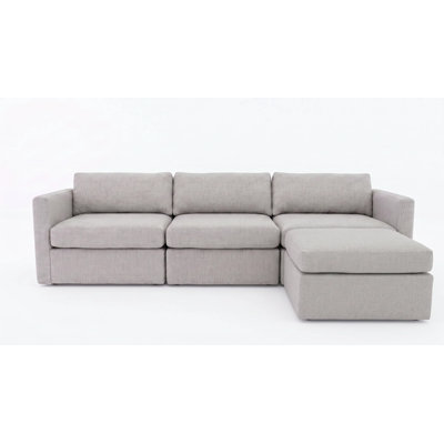 All Modern Symmetrical Chair Sectional With Ottoman--Truffle