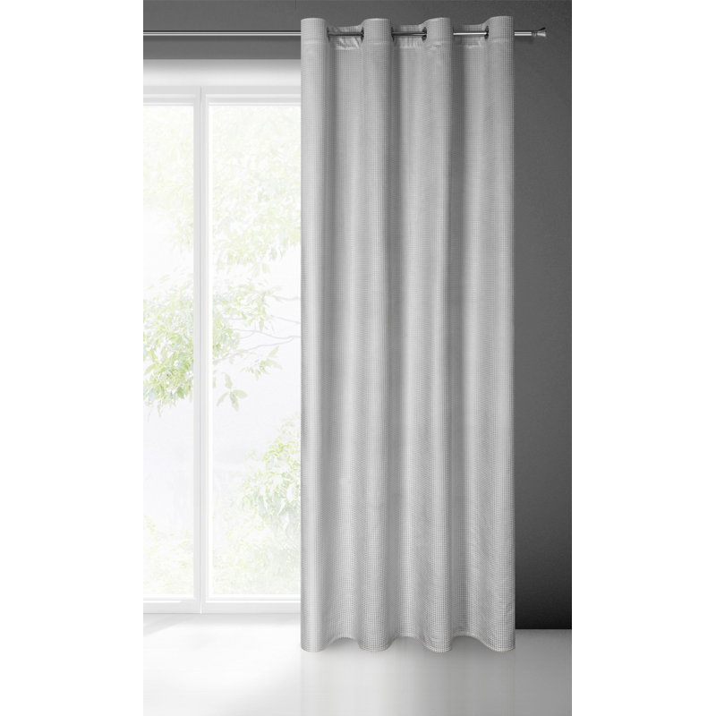 Taron Eyelet Blackout Thermal Single Curtain, Silver
