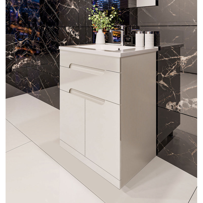 Dajane Bathroom 600mm Free-Standing Standard Single Vanity Unit
